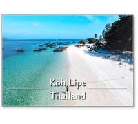 Beach and Clear Sea Top View at Koh Lipe, Fridge Magnet