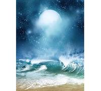 Beach And Moon Digital Collage Art Print Canvas Premium Wall Decor Poster