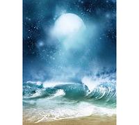 Beach And Moon Digital Collage Art Print Poster Wall Decor