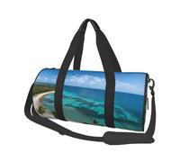 (Beach and Palm Tree) Print Round Large Travel Bag - Multi-Compartment Organizer Lightweight for Trips & Sports