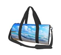 Beach And Sea Duffle Bag With Shoes Compartment And Adjustable Strap,Foldable Travel Duffel Bags For Men Women,Waterproof Duffel Bags, Black, One Size