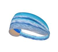 Beach And Sea Print Sports Headbands For Men Women, Moisture Wicking Sweat Band Elastic Wide Hair Bands,For Running, Cycling,Gym Exercise