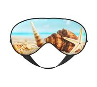 Beach and Shell Print Satin Sleep Mask & Eye Mask | Deep Dream Sleep Masks for Women & Men | Soft Sleeping Eye Mask to Nourish Skin