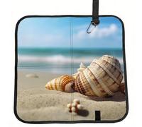 Beach and Shell Seat Cushion Folding, Indoor Outdoor Portable Chair Cushion for Camping, Waterproof Memory Foam Sitting Mats for Picnic Hiking, Lightweight & Compact 15.8 x 15.8 in