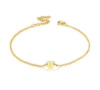 Beach Anklets with Initial Letter S 18K Gold Plating Heart Shaped Thin Cord Durable Ankle Chain Stainless Steel Capital Letters Charm Summer Foot Chain Brilliant Gift for Family Members