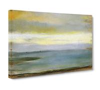 Beach At Low The Tide By Edgar Degas Canvas Print | Gallery Wrapped 30mm Frame Wall Art | 30x20 inches | Ready to Hang | Impressionist Seascape Picture | Living Room Bedroom Lounge Office