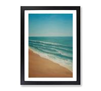 Beach At Peace Framed Wall Art Print A2 Black | Ready to Hang, Premium Gi Paper, Fade-Resistant Inks, Securely Packaged, UK Made