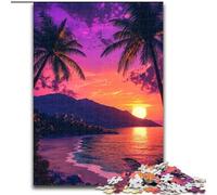 Beach at Sunset Jigsaw Puzzles for Adults 1000 Piece Puzzle, Staycation Kill Time Birthday Present, Gifts, Wall Art for 14+ (size 50x75cm)