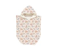 Beach baby london Hooded Unisex Sea Life Muslin Poncho Soft Towel, 100% Cotton, 1-3 Years, Beige For Beach Or Bath (multi beige, 1-3)