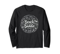 Beach Baddie Summer Vacation Beach Lover Doodle Long Sleeve T-Shirt