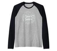 Beach Baddie Summer Vacation Beach Lover Doodle Raglan Baseball Tee