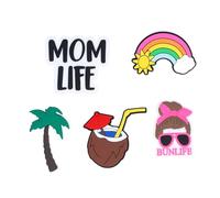 Beach Bag Decoration Creative Silicone Insert Accessories for Handbag Beach Bag 5PCS Coconut Tree Design Unique Pattern DIY Style