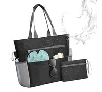 Beach Bag, Foldable and Sand Proof Shoulder Bag | Beach Tote for Relaxation in the Pool - For Women for Swimming Gym Camping Travel Vacation Resort Kayaking and Water Sports