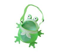 Beach Bag for Shell Collecting, Adjustable Frog-Shaped Tote, PVC Portable Shell Pouch for Kids Boys & Girls, Vacation Travel, Outdoor Exploration Gear for Beachcombing Adventures, 25x20cm