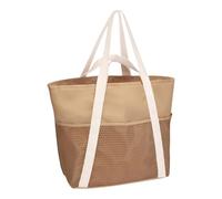 Beach Bag for Women - 39 x 19 x 35 cm Handbag Travel Tote Beach Storage Waterproof Sandproof | Cruise Vacation Uses Makeup Cream Sola, Khaki, Se référer au descriptif, Refer to description