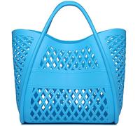 Beach Bag, Jelly Beach Bag Plastic Basket Purse, Flower Tote Bag Aesthetic, Gift Bag for Kids,Girls, Women, Blue#2, S