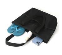Beach Bag Large Bag - Waterproof Pool Bag with Mesh Pocket, Oversized Swimming Bag for Towel, Water Bottle, Sunglasses, Portable Fitness Bag for Women and Men, Sports Travel, black, Siehe Beschreibung