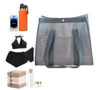 Beach Bag | Large Foldable Lightweight Mesh Bag | Large Beach Bag - for Pool, Cruise, Swimming, Container, Camping, Travel, Holiday, Shopping, Toys, Towel, grey, Please refer to the description