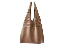 Beach Bag Summer Beach Party Bag Purses Shopper Sac Satchel Female Vintage Hollowed Out Knitted Bag Women's Shoulder Bag Tote Bag(Dark Brown)