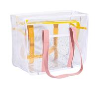 Beach Bag, Summer Tote Bag, Large Beach Bag, Girls' Waterproof Shoulder Purse, Portable Women's Clear Tote Pouch for Swim, Gym, Shopping, Travel