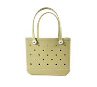 Beach Bag, Travel Cosmetic Bag, EVA Material, Portable and Large Capacity, Multi-Purpose, DIY(Khaki,L)