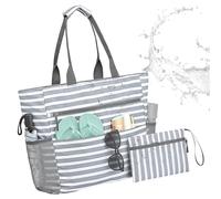 Beach Bag - Waterproof Sandproof Tote Large Capacity | Travel Tote Bag Set, Multi Pocket Storage Design with Coin Purse Included for Swimming Gym Camping Trips Vacation Resort Cruise Use