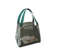 Beach Bags for Women Sandproof Large Capacity Mesh Bag with Handle Travel Toiltery Makeup Portable Beach Cosmetic Zipper Pouch(Green)