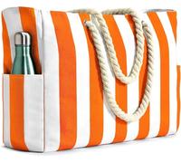 Beach Bags for Women, Waterproof Sandproof Swim Tote with Zipper, Large Beach Bag for Pool, Travel, Vacation, Outdoor Activities, Durable and Stylish