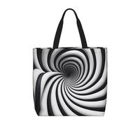 Beach Bags Spiral Optical Illusion Gif Women Shopping Bags Foldable Handbag With Inner Pocket Shoulder Bag For Pool Laptop Daily Use