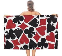 Beach Bath Towel, 3D Playing Cards Print Microfibre Quick Dry Extra Large Lightweight Super Soft Summer Towels For Travel Vacation Pool Swim Or Sports Fitness 70 X 150 Cm -6Z0E