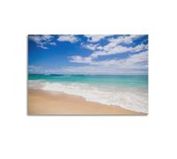 Beach Beach Landscape Beach Canvas Wall Art Nature Landscape Waves Beach Blue Ocean Waves Seagulls Seashells Scandinavian Style for Bathroom Living Room Bedroom Gallery Decoration Watercolour Style Ab