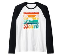 Beach Best Prescription to Depression Retro Tropical Summer Raglan Baseball Tee