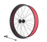 Beach Bike Front Rear Wheels Disc Brake Snow Wheelset 26in Fat Tire Wheel X 4.0/4.9'' Bikes 135mm/190mm 36H Hubs 14G Spokes For 7-11s Rotary Freewheel(Black,Front)