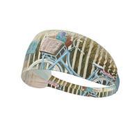 Beach Bike Print Sports Headbands For Men Women, Moisture Wicking Sweat Band Elastic Wide Hair Bands,For Running, Cycling, Basketball, Gym Exercise, Football