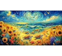 Beach-Bike-with-Flowers-and-Seagull 1000Pc Recycled Paper Jigsaw Puzzle Fun and Challenging Family Game for Adults Educational Game Challenge for Relaxation, Creativity & Gift Giving 70x50/1000pcs