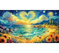 Beach-Bike-with-Flowers-and-Seagull Recycled Paper Jigsaw Puzzles 1000Pc Educational Games Fun and Challenging Family Game Great Gift Idea for Decompression 38x26/1000pcs