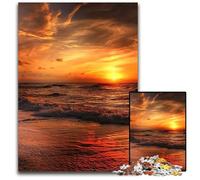 Beach Black And Red Verti 1000Pc Adults Jigsaw Puzzle Challenging Puzzles Brain Teaser & Home Decor Perfect 1000 PCS(75x50cm)