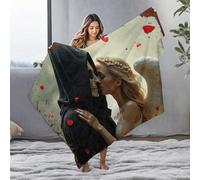 Beach Blanket Love Between Life And Death: A Romantic Kiss Flannel Blanket Towel Warmer Easter Blanket(127x100cm)