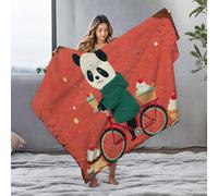 Beach Blanket Panda Cycling With Cupcakes: A Sweet Adventure Flannel Blanket Cute Throw Blanket Easter Throw Blanket(150x200cm)