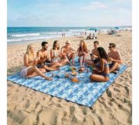 Beach Blanket Sandproof Waterproof,274 x 305 cm Extra-Large Beach Mat with Stakes &Travel Bag,Lightweight,Quick Dry,Portable Picnic Mat Beach Essentials for Outdoors,Cruise,Picnic,Camping,Sailing Boat