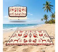 Beach Blanket Waterproof Sandproof, Outdoor Picnic Blankets Animals, large Beach Mat 150x200cm Foldable Portable Easy-to-Clean,Outdoor Blanket for Hiking, Party,Camping,Grass,Park Playmat-Beige UZ-71