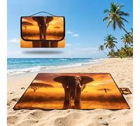 Beach Blanket Waterproof Sandproof,Outdoor Picnic Blankets Elephants,Extra large Beach Mat 200x300cm Foldable Portable Easy-to-Clean,Outdoor Blanket for Hiking,Camping,Grass,Park Mat grasslands UZ-131