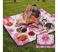 Beach Blanket Waterproof Sandproof, Outdoor Picnic Blankets Pink,Extra large Beach Mat 200x300cm Foldable Portable Easy-to-Clean,Outdoor Blanket for Hiking,Camping,Grass,Park Playmat datura (3) UZ-134