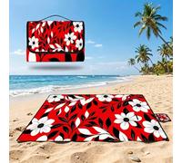 Beach Blanket Waterproof Sandproof, Outdoor Picnic Blankets Red,Extra large Beach Mat 200x300 cm Foldable Portable Easy-to-Clean,Outdoor Blanket for Hiking,Camping,Grass,Park Playmat Black (2) UZ-203