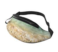 Beach Blue Sea Unisex Sport Casual Crossbody Sling Bag, Lightweight Adjustable Chest Pack with Headphone Jack, Durable Polyester Fabric (All-Over Print)