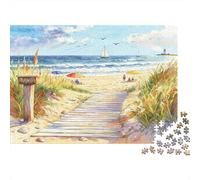 Beach Boardwalk Jigsaw Puzzles for Adults Interesting Puzzles 1000 Jigsaws Educational Games Home Decoration Gifts 70x50cm/1000pcs