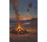 Beach Bonfire Journal: College Lined Notebook