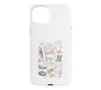 Beach Boots Big Dreams Surf Palm Tree Cowboy Country Case for iPhone 15 Plus