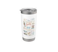 Beach Boots Big Dreams Surf Palm Tree Cowboy Country Stainless Steel Insulated Tumbler