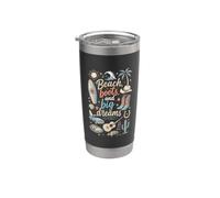 Beach Boots Big Dreams Surf Palm Tree Cowboy Country Stainless Steel Insulated Tumbler